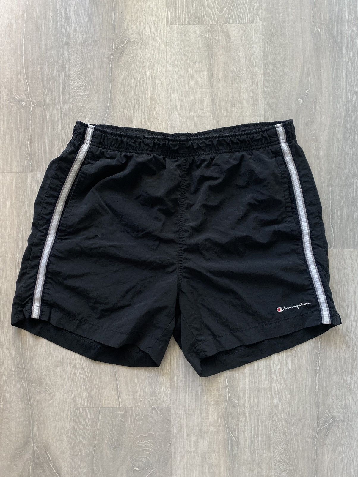 Champion × Vintage Champion vintage shorts black track pants small logo Size US 34 / EU 50 - 1 Thumbnail