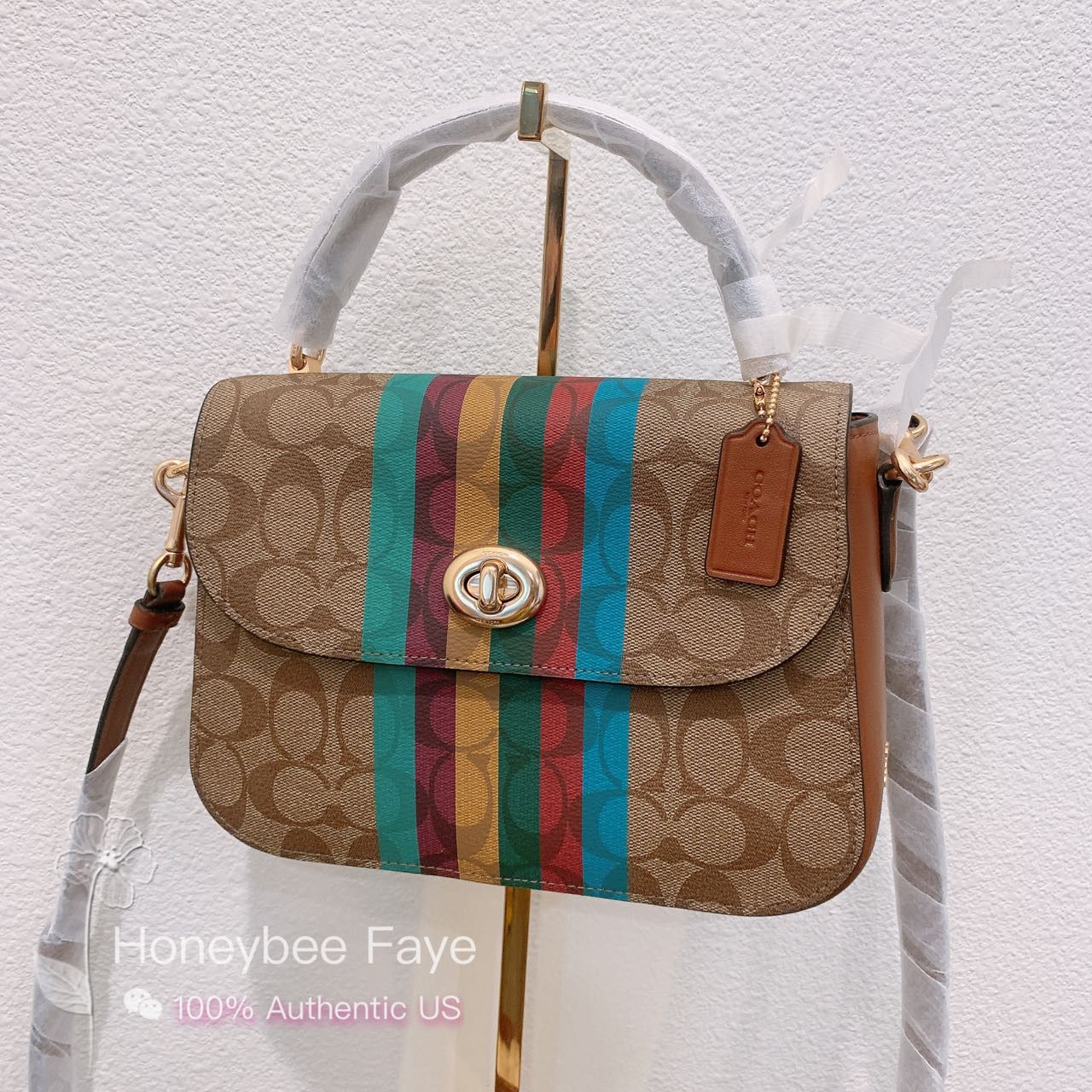 marlie top handle satchel in signature canvas with quilting