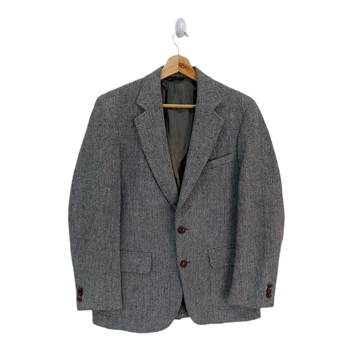 Designer × Harris Tweed × Japanese Brand HARRIS TWEED SCOTTISH WOOL BLAZER COAT Size US S / EU 44-46 / 1 - 2 Thumbnail
