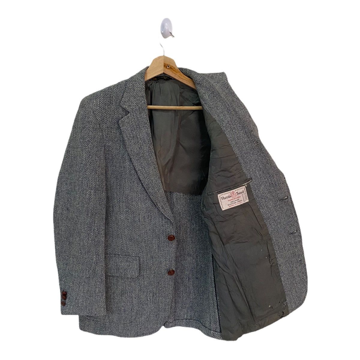 Designer × Harris Tweed × Japanese Brand HARRIS TWEED SCOTTISH WOOL BLAZER COAT Size US S / EU 44-46 / 1 - 6 Thumbnail