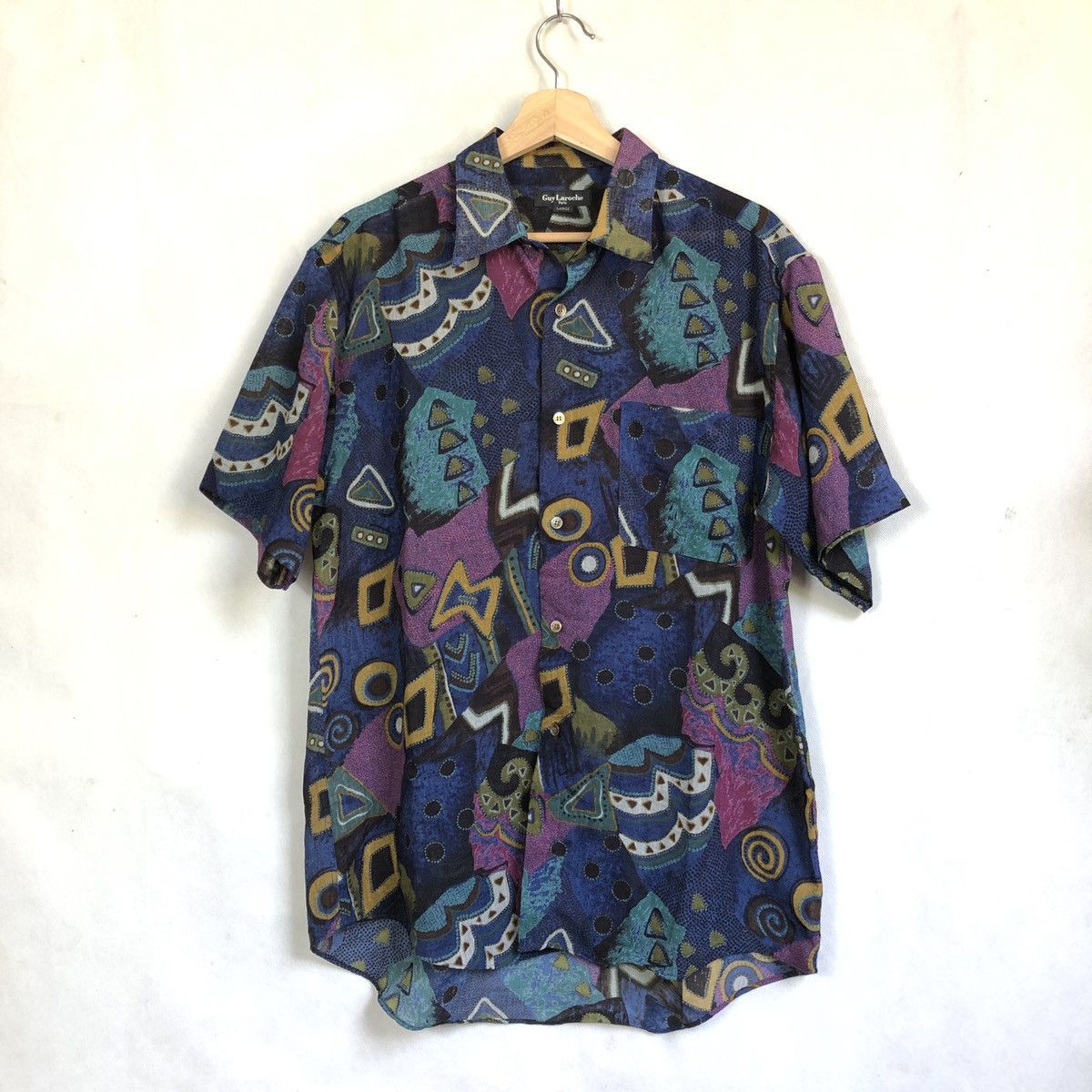 Rare! Vintage Guy Laroche Pop Art Abstract Summer Shirt