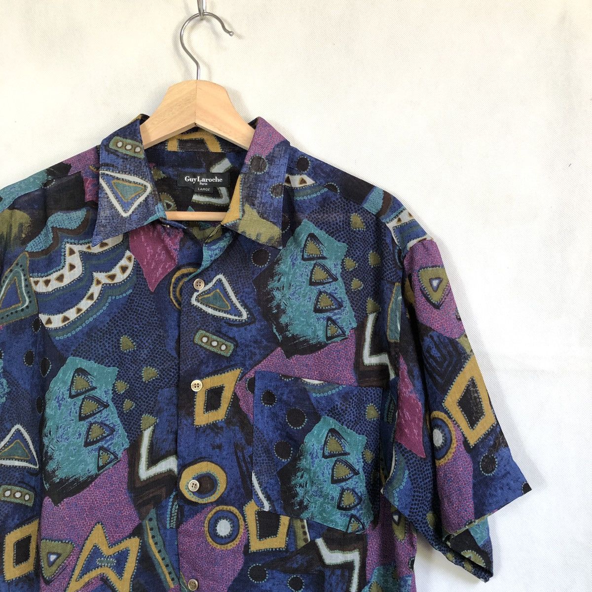 Rare! Vintage Guy Laroche Pop Art Abstract Summer Shirt