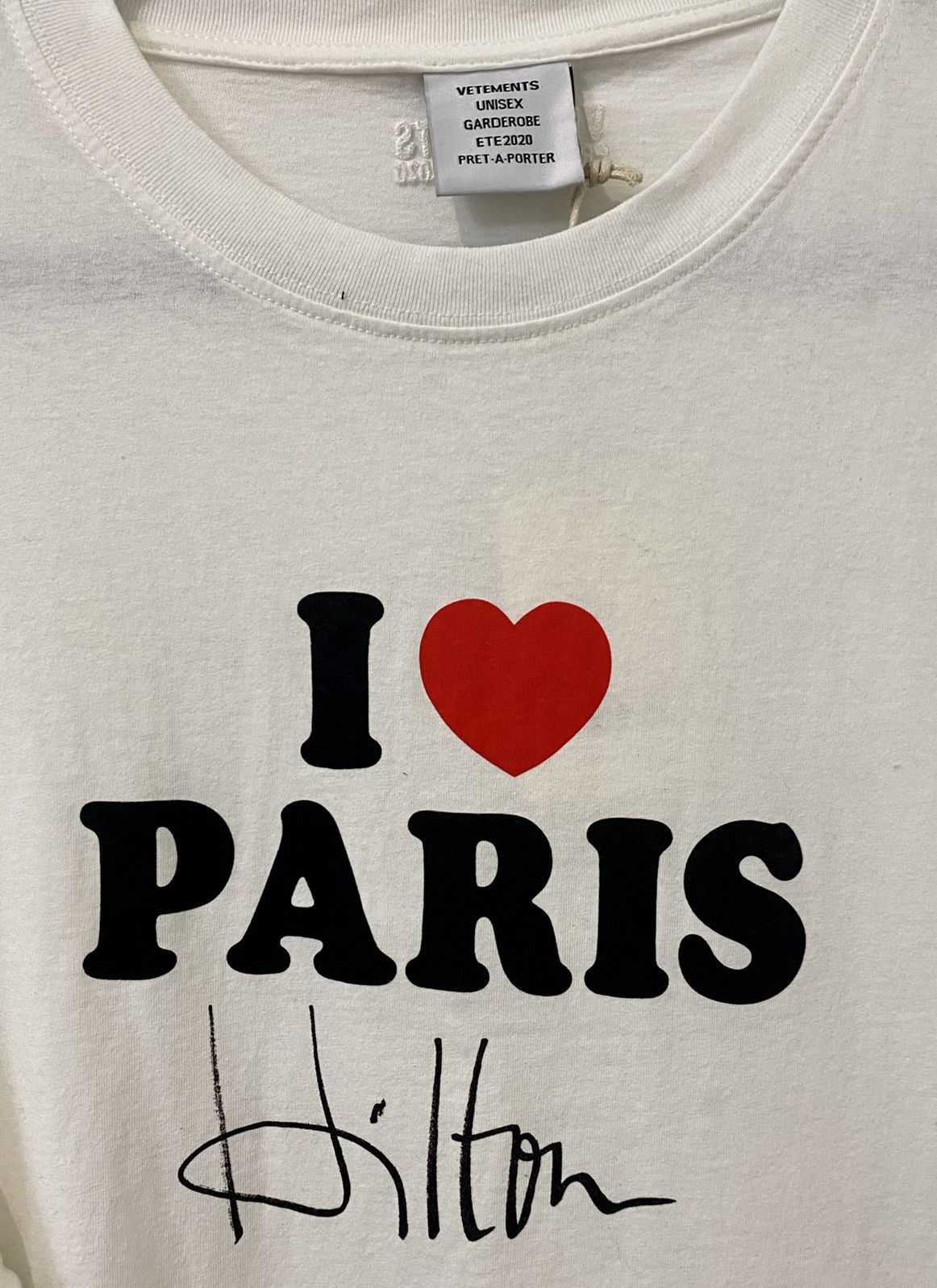 Vetements Vetements I love Paris Hilton T-shirt | Grailed
