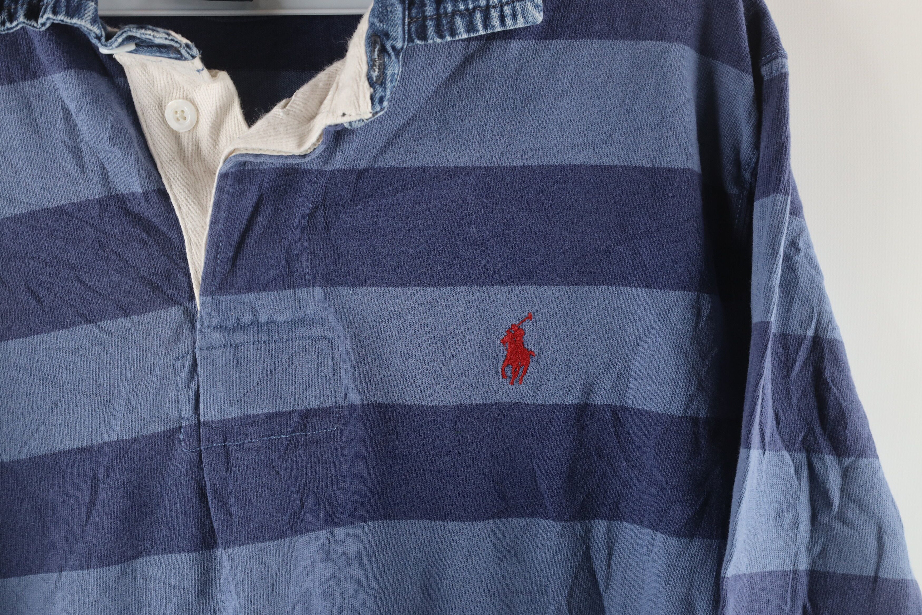 Ralph Lauren Vintage 90s Ralph Lauren Fit Denim Collar Rugby Polo Shirt Size US XL / EU 56 / 4 - 4 Thumbnail