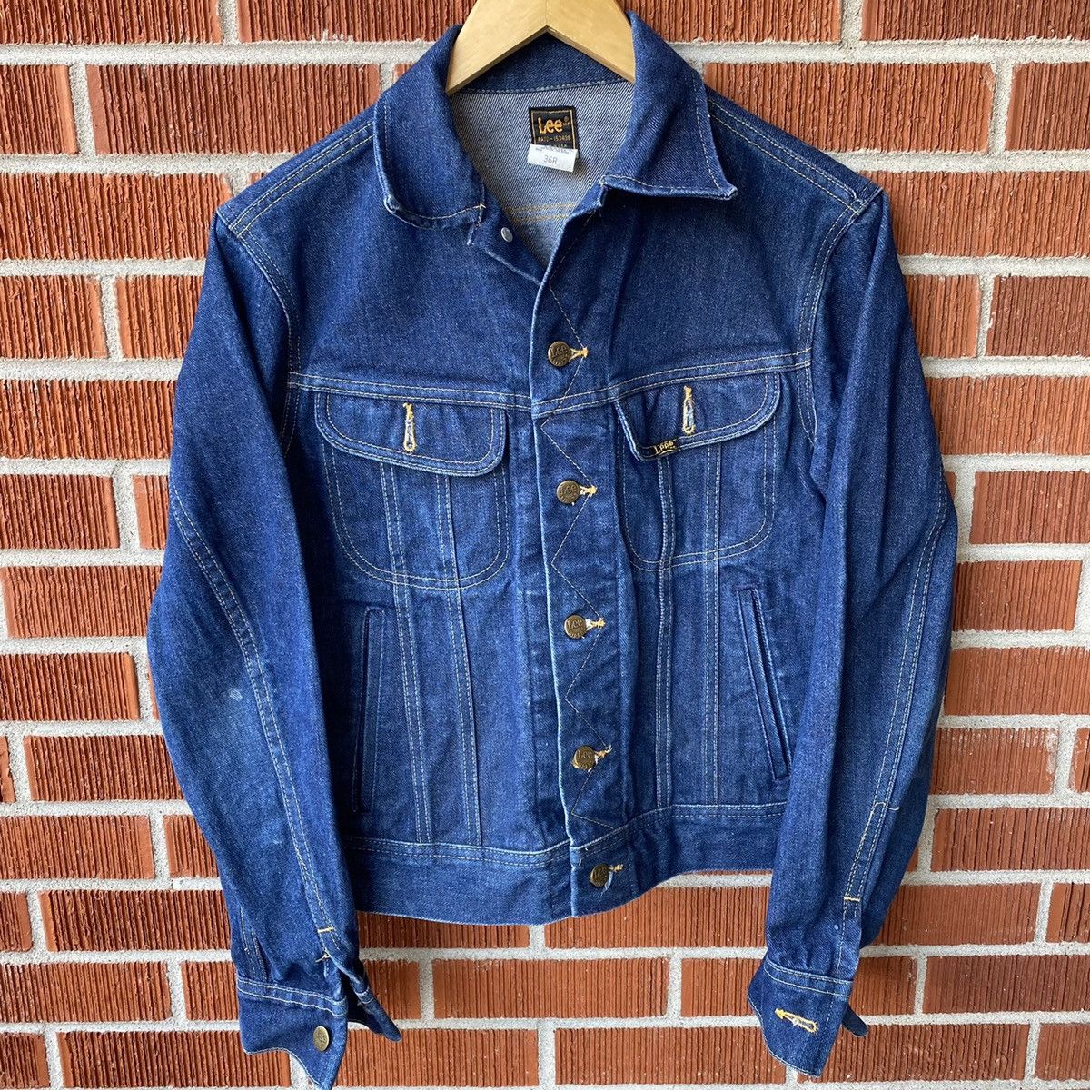 Vintage Vintage Lee Riders 153438 Denim Jean Jacket Mens Dark Wash ...