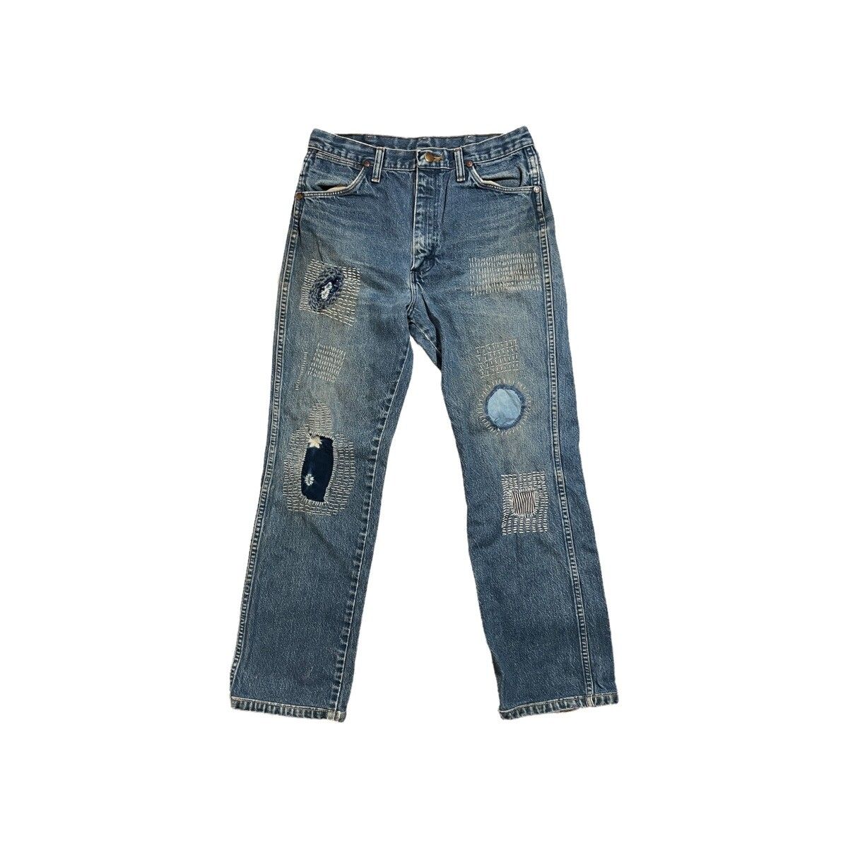 Vintage Vintage Wrangler 936DEN Patched Jeans Size US 31 - 1 Preview