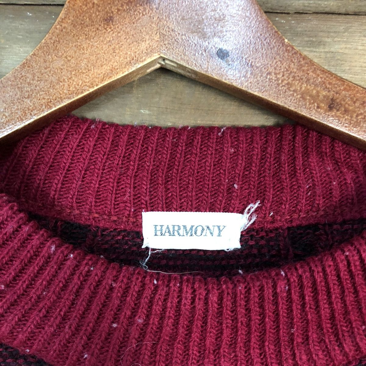 Vintage Harmony Maroon aran isle Knitwear #H068 Size US S / EU 44-46 / 1 - 6 Thumbnail