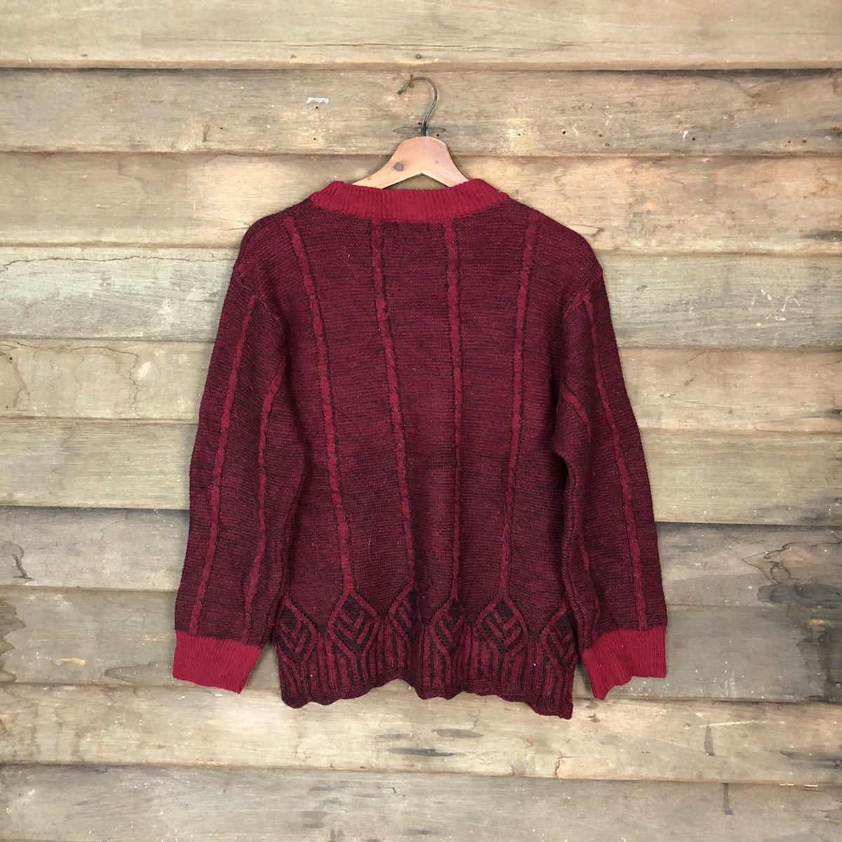 Vintage Harmony Maroon aran isle Knitwear #H068 Size US S / EU 44-46 / 1 - 8 Thumbnail