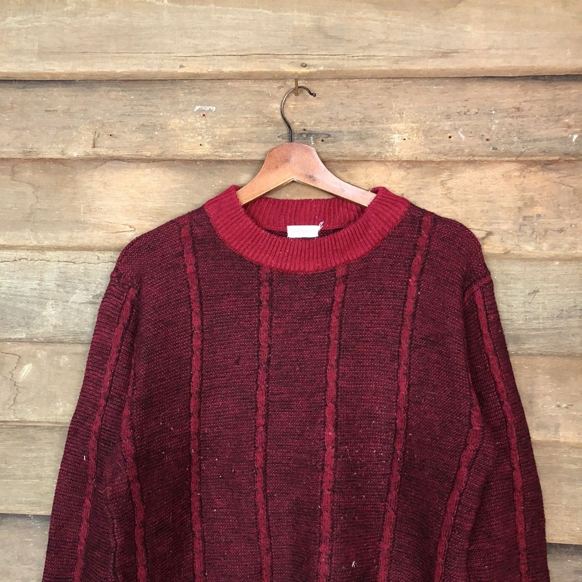 Vintage Harmony Maroon aran isle Knitwear #H068 Size US S / EU 44-46 / 1 - 2 Thumbnail