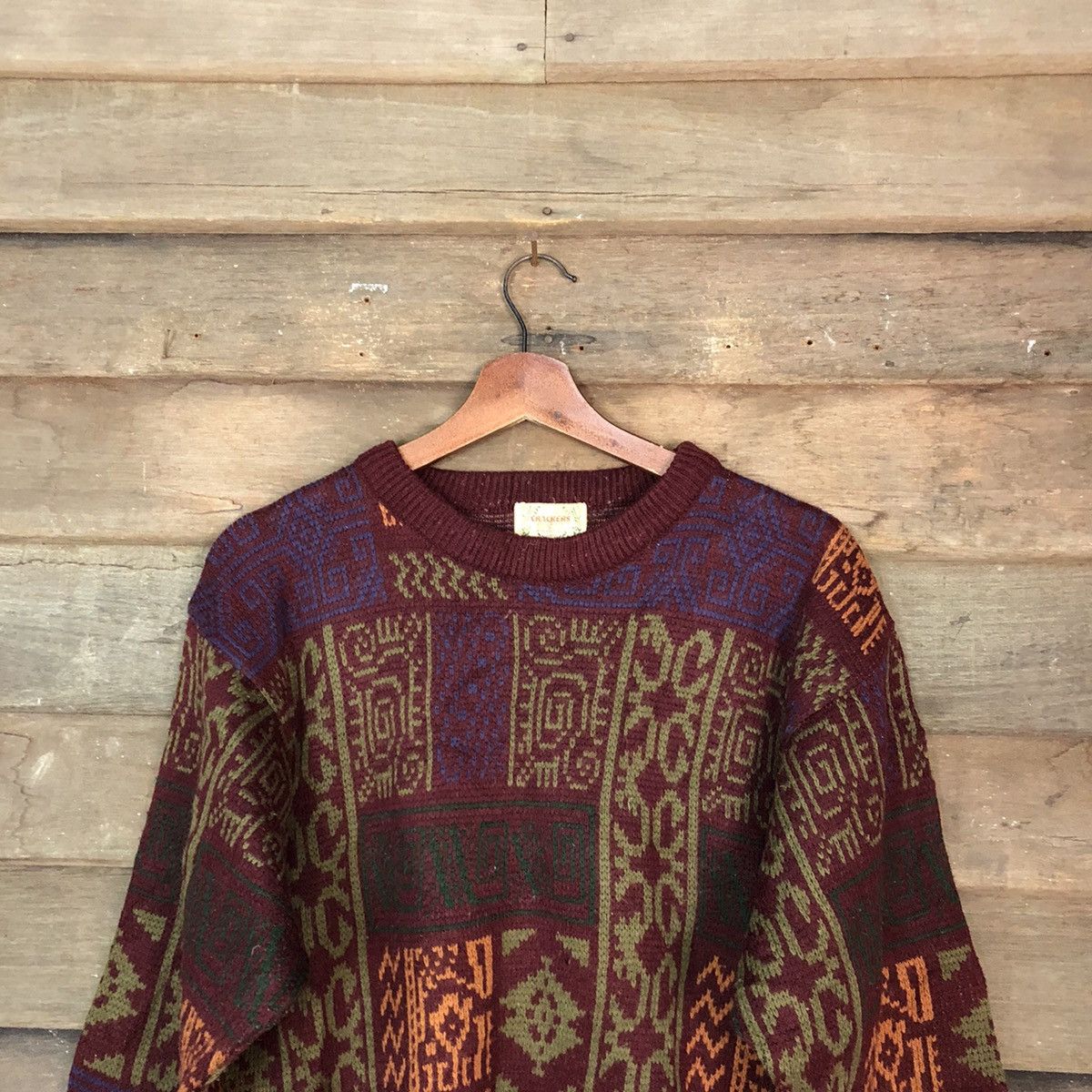 Homespun Knitwear Crackers Maroon Knitwear art streetwear #H067 Size US M / EU 48-50 / 2 - 2 Thumbnail
