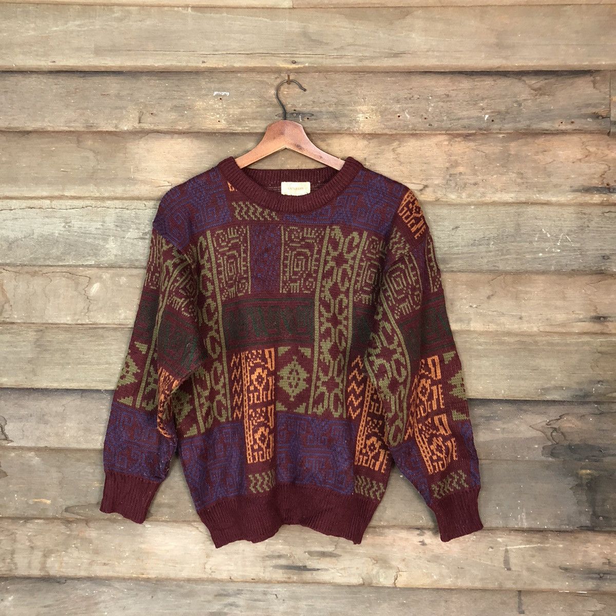 Homespun Knitwear Crackers Maroon Knitwear art streetwear #H067 Size US M / EU 48-50 / 2 - 1 Thumbnail