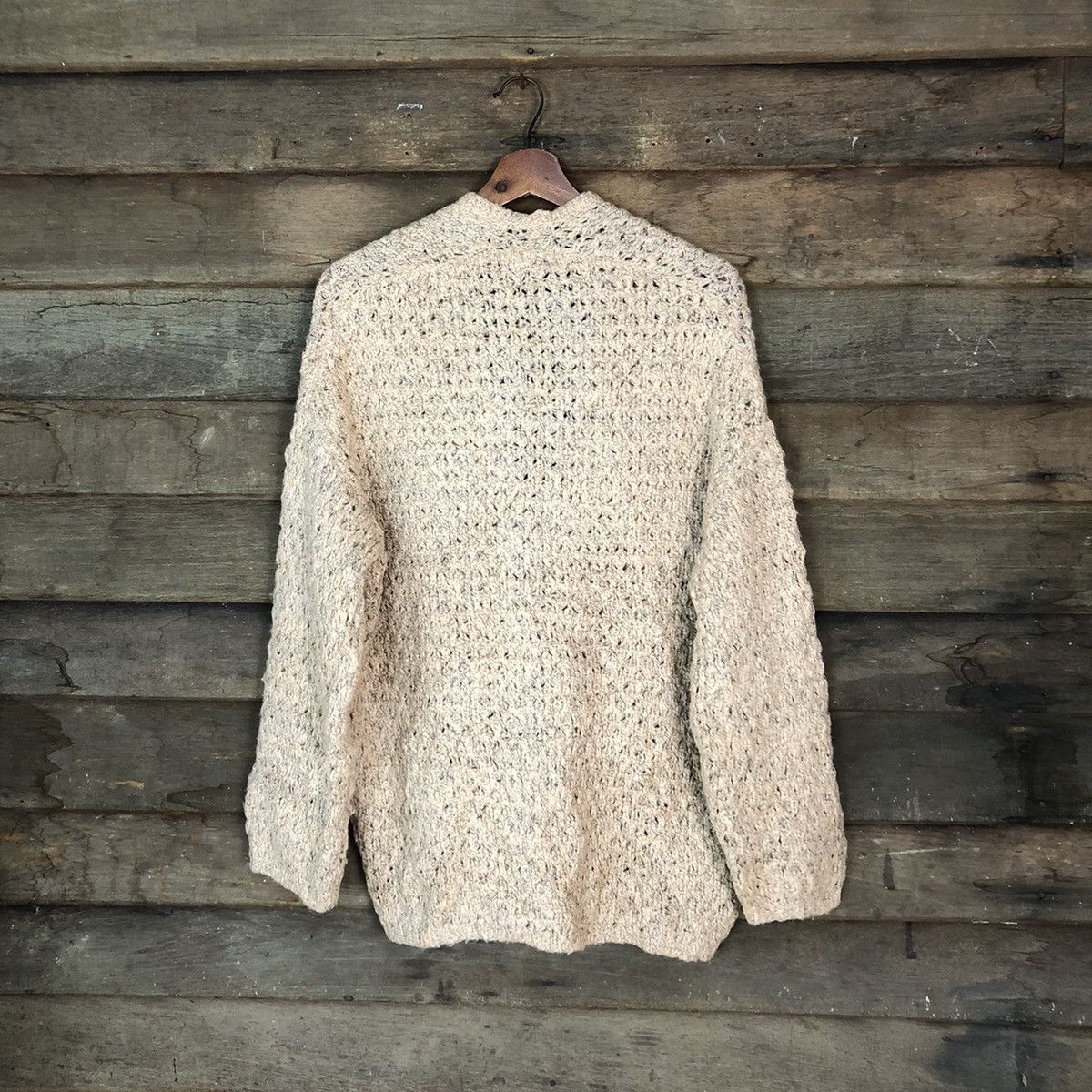 Vintage Grove Brown Cardigan knitwear crochet #H066 Size US M / EU 48-50 / 2 - 9 Thumbnail
