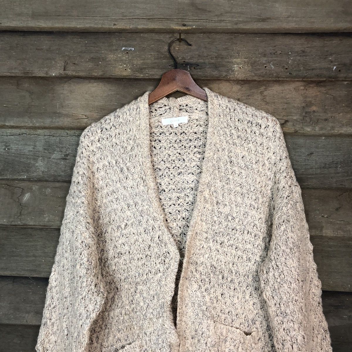 Vintage Grove Brown Cardigan knitwear crochet #H066 Size US M / EU 48-50 / 2 - 2 Thumbnail