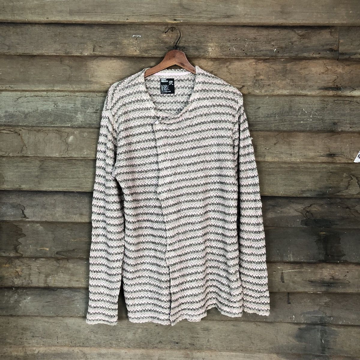 Japanese Brand PPFM japan Pink Patterned Cardigans knitwear #H057 Size US M / EU 48-50 / 2 - 1 Thumbnail