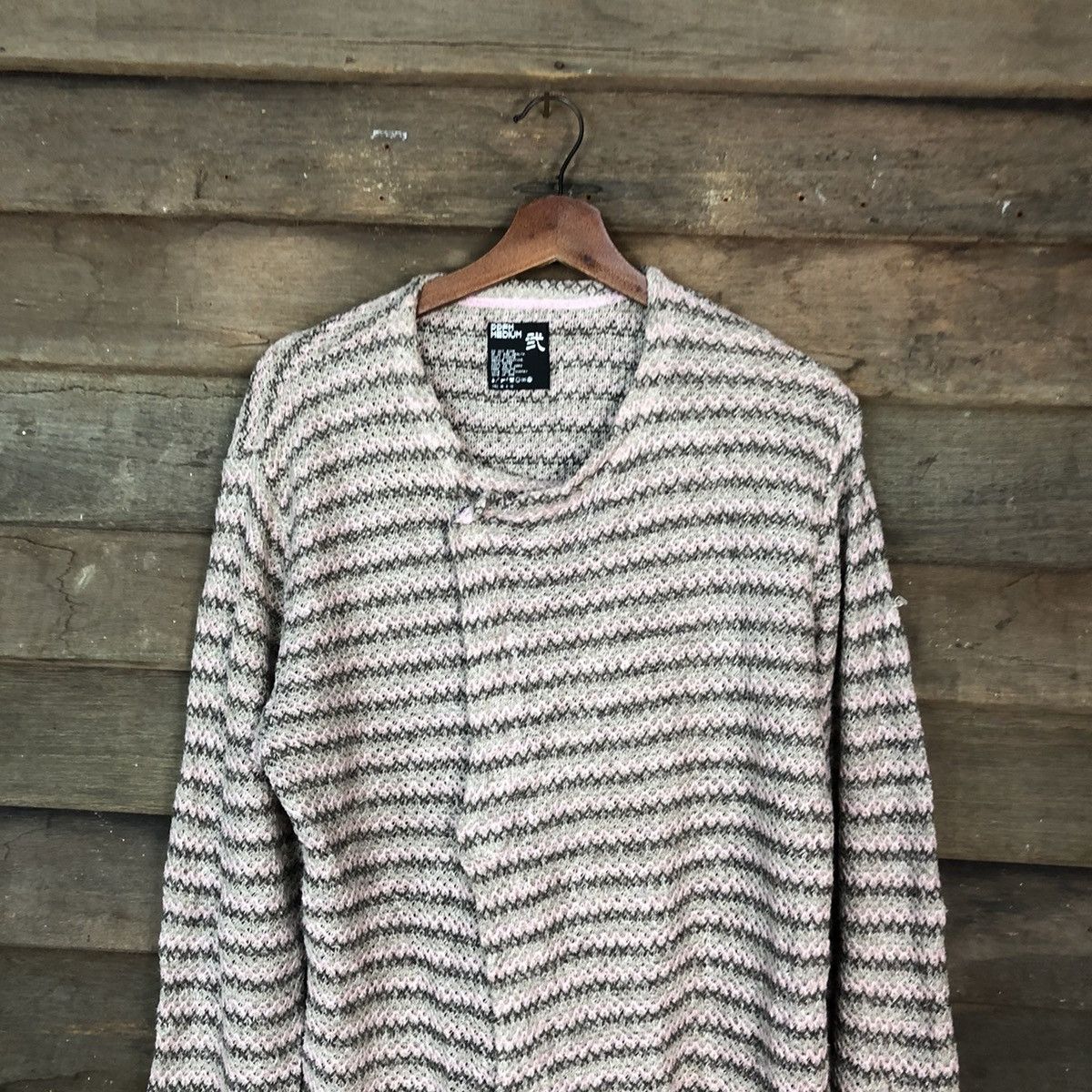 Japanese Brand PPFM japan Pink Patterned Cardigans knitwear #H057 Size US M / EU 48-50 / 2 - 2 Thumbnail