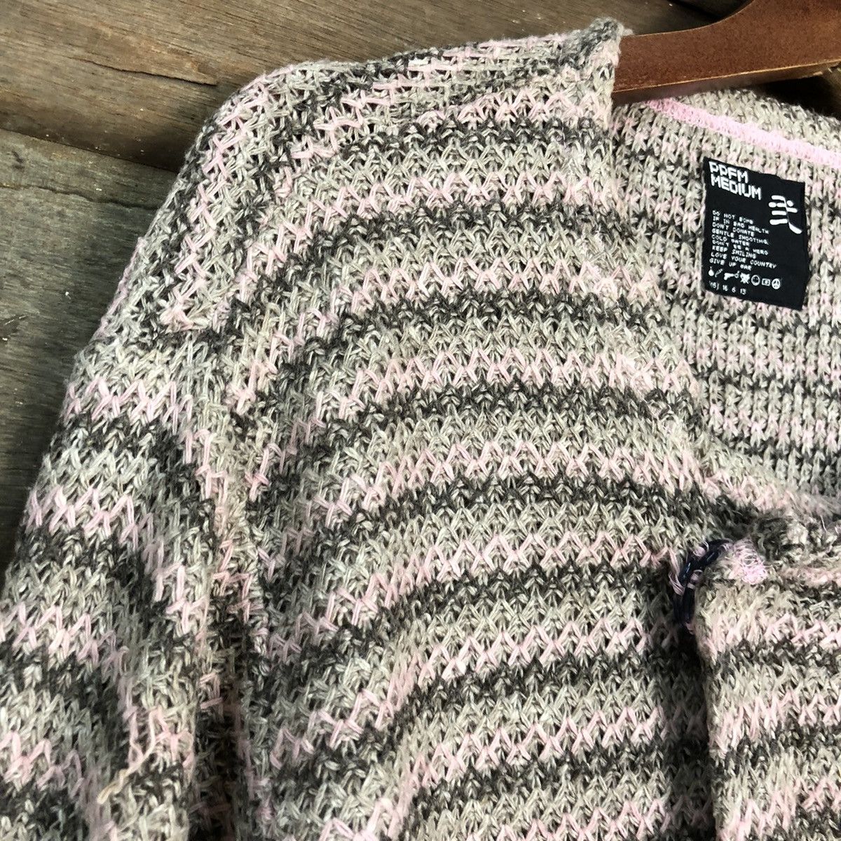 Japanese Brand PPFM japan Pink Patterned Cardigans knitwear #H057 Size US M / EU 48-50 / 2 - 7 Thumbnail