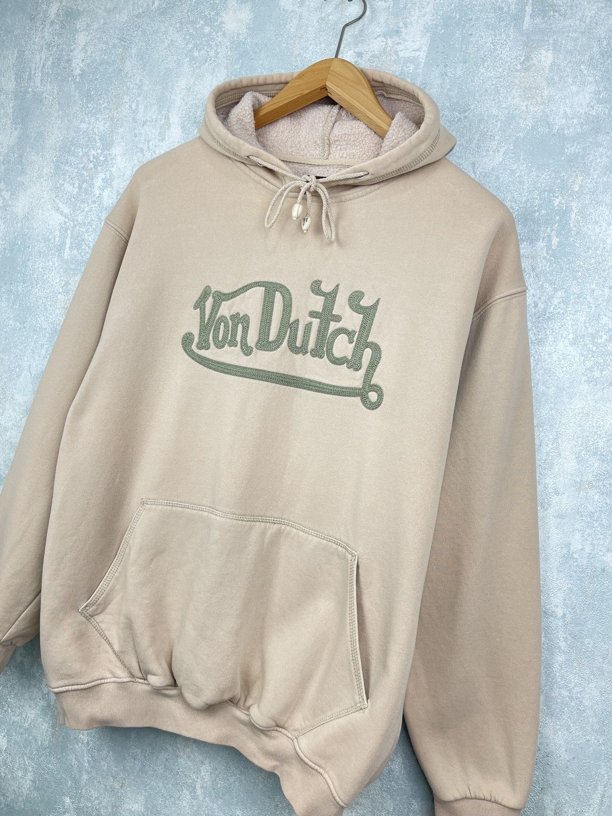 Vintage × Von Dutch Vintage Von Dutch Big Logo Hoodie camel khaki L oversize Size US L / EU 52-54 / 3 - 2 Thumbnail