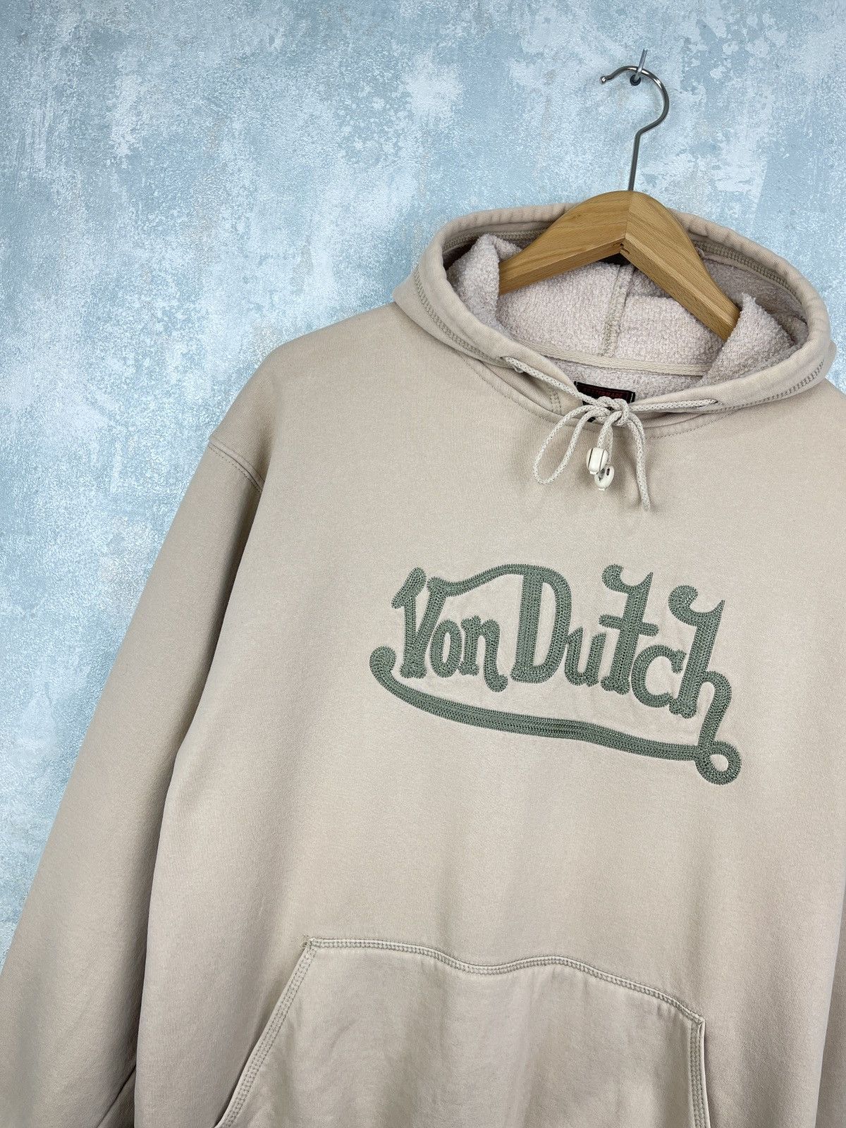 Vintage × Von Dutch Vintage Von Dutch Big Logo Hoodie camel khaki L oversize Size US L / EU 52-54 / 3 - 3 Thumbnail