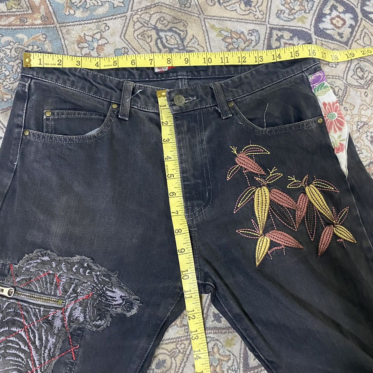 Karakuri Tamashii YEN JAPAN Distressed Denim Tiger Embroidery Jeans Zipper Size US 32 / EU 48 - 20 Thumbnail