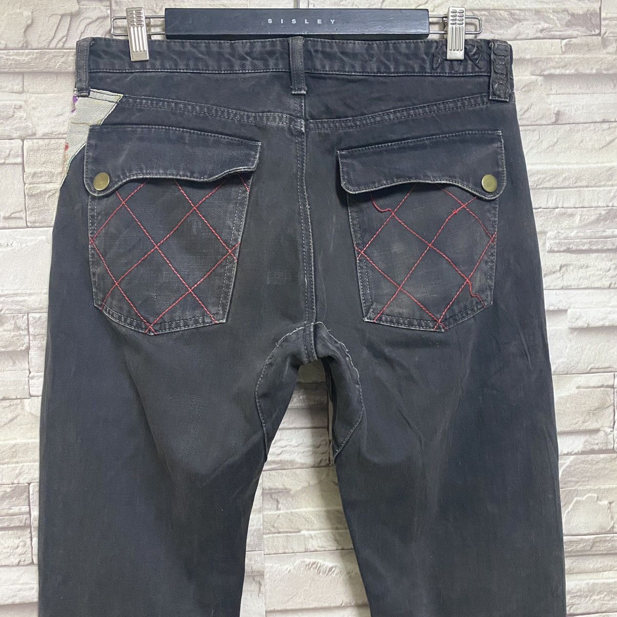 Karakuri Tamashii YEN JAPAN Distressed Denim Tiger Embroidery Jeans Zipper Size US 32 / EU 48 - 12 Thumbnail