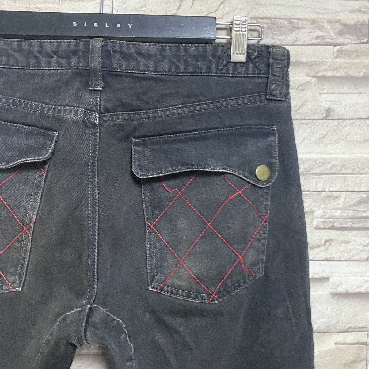 Karakuri Tamashii YEN JAPAN Distressed Denim Tiger Embroidery Jeans Zipper Size US 32 / EU 48 - 15 Thumbnail