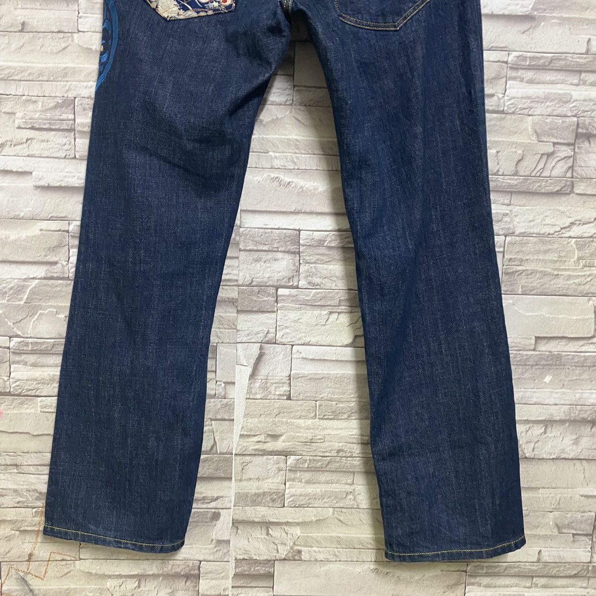 Karakuri Tamashii Japanese Brand NAMITATSU Denim Embroidery Fish Koi Jeans Size US 30 / EU 46 - 12 Thumbnail