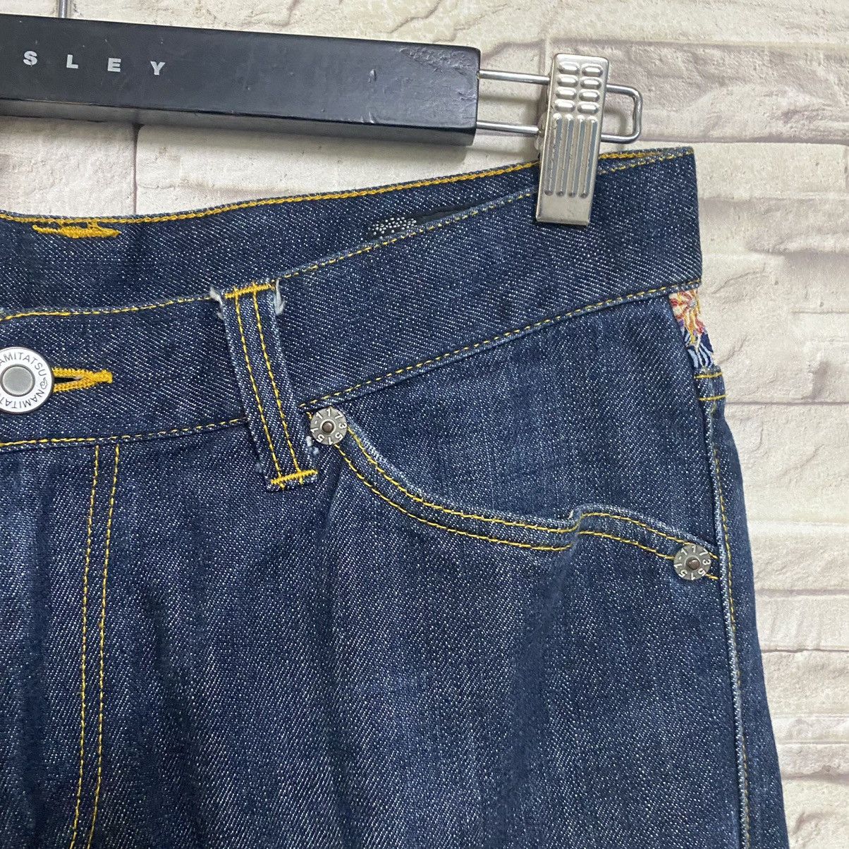 Karakuri Tamashii Japanese Brand NAMITATSU Denim Embroidery Fish Koi Jeans Size US 30 / EU 46 - 8 Thumbnail