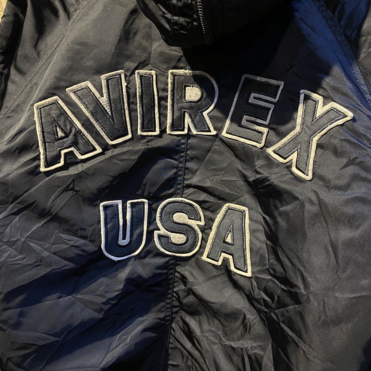 Avirex RARE‼️Avirex USA Spellout Embroided Bomber Jackets Hooded Size US XL / EU 56 / 4 - 4 Thumbnail