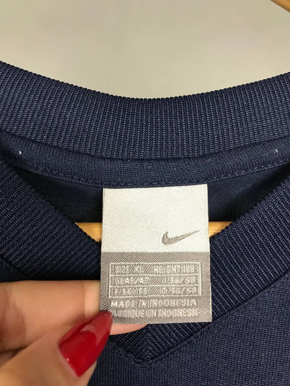 Nike × Vintage Nike swoosh streetwear vintage navy blue tee Size US XL / EU 56 / 4 - 4 Thumbnail