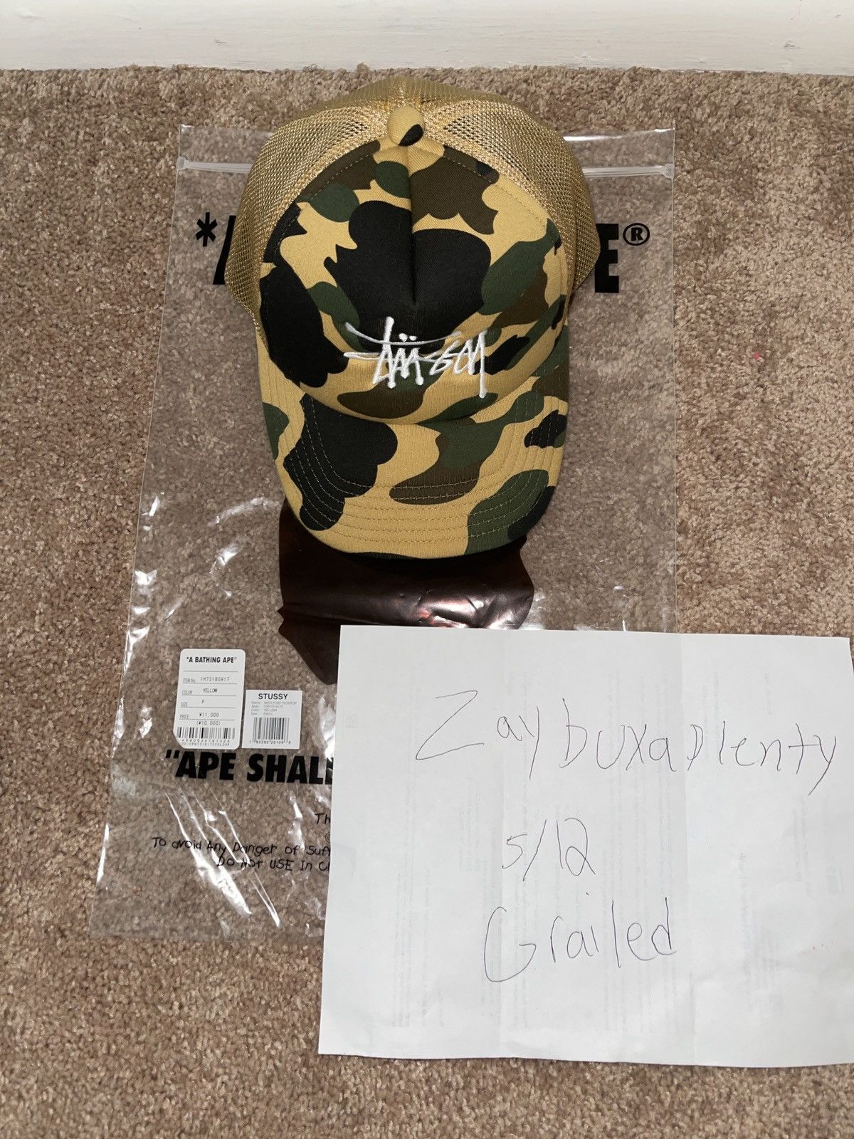 Stussy Bape Hat | Grailed