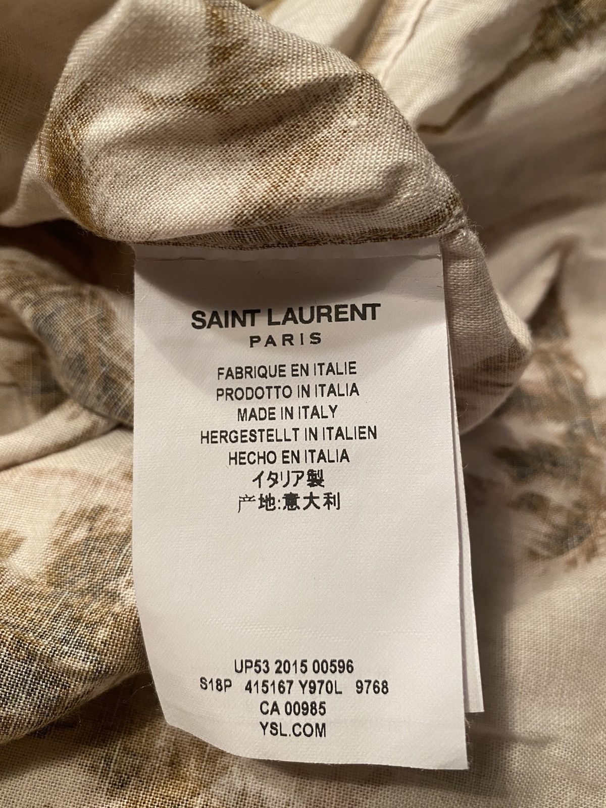 Hedi Slimane × Saint Laurent Paris SS16 Palm Hawaiian Shirt Size US S / EU 44-46 / 1 - 6 Thumbnail