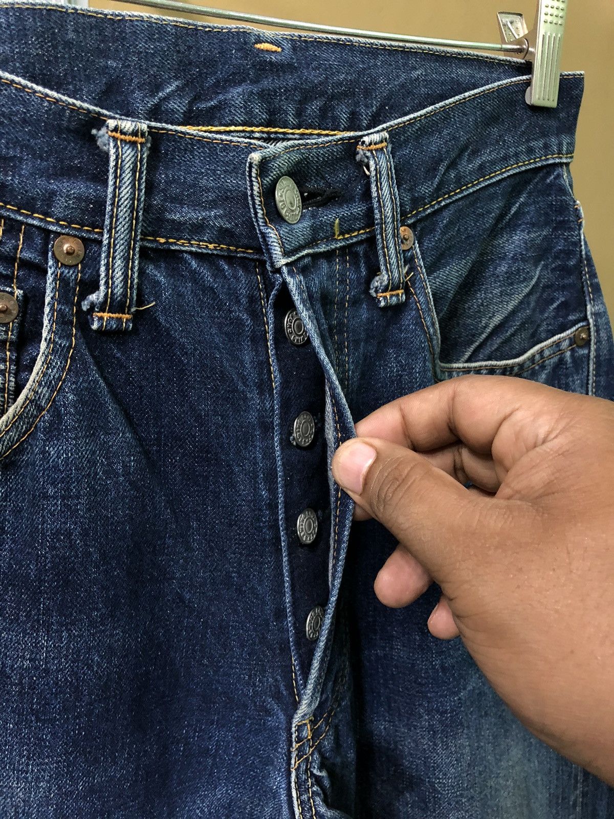 Japanese Brand Vintage Sewing Chop By John Bull Selvedge Denim Jeans Size US 28 / EU 44 - 5 Thumbnail