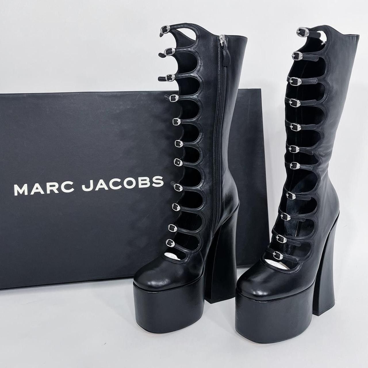 Marc Jacobs MARC JACOBS BLACK KIKI PLATFORM BOOTS HEAVEN