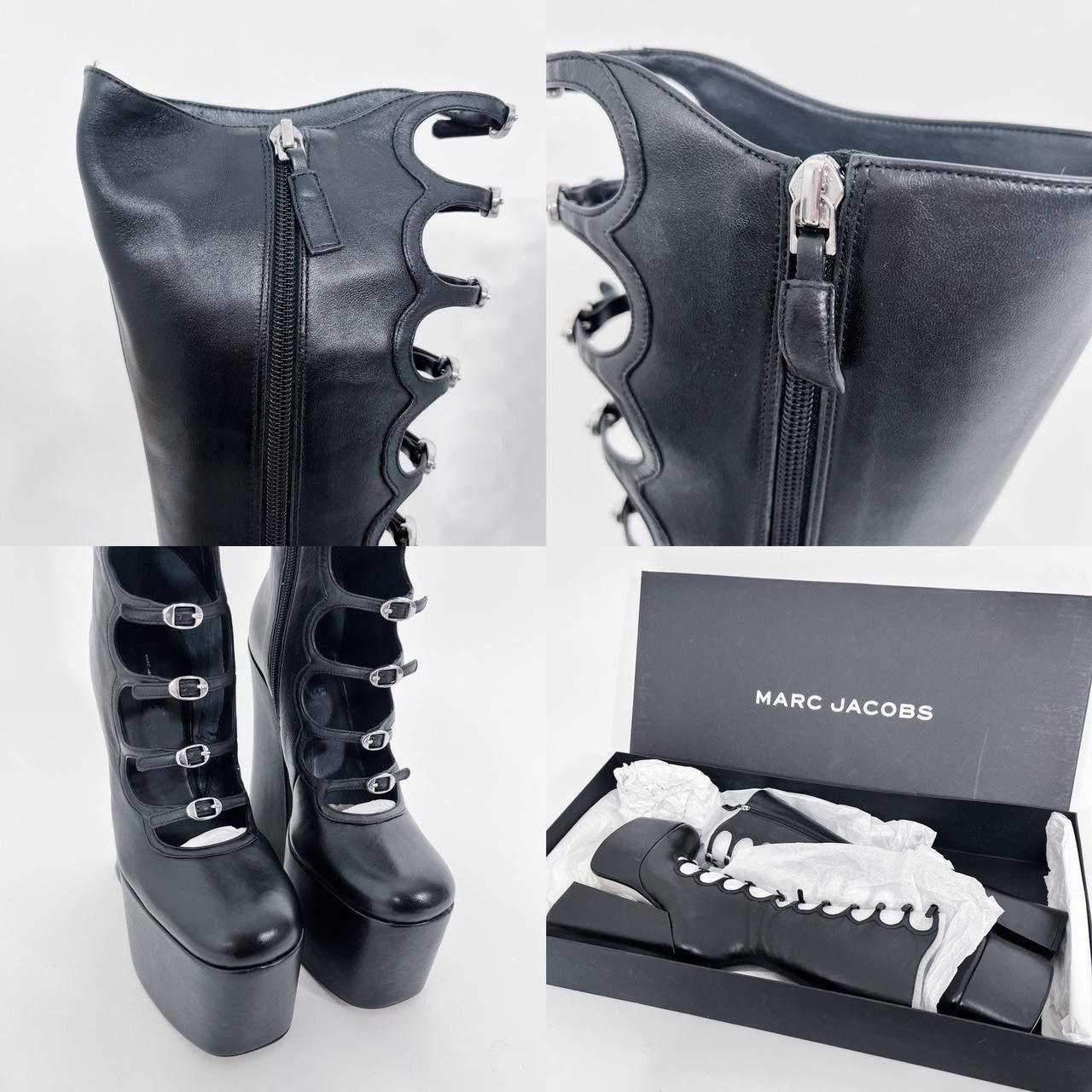 Marc Jacobs MARC JACOBS BLACK KIKI PLATFORM BOOTS HEAVEN