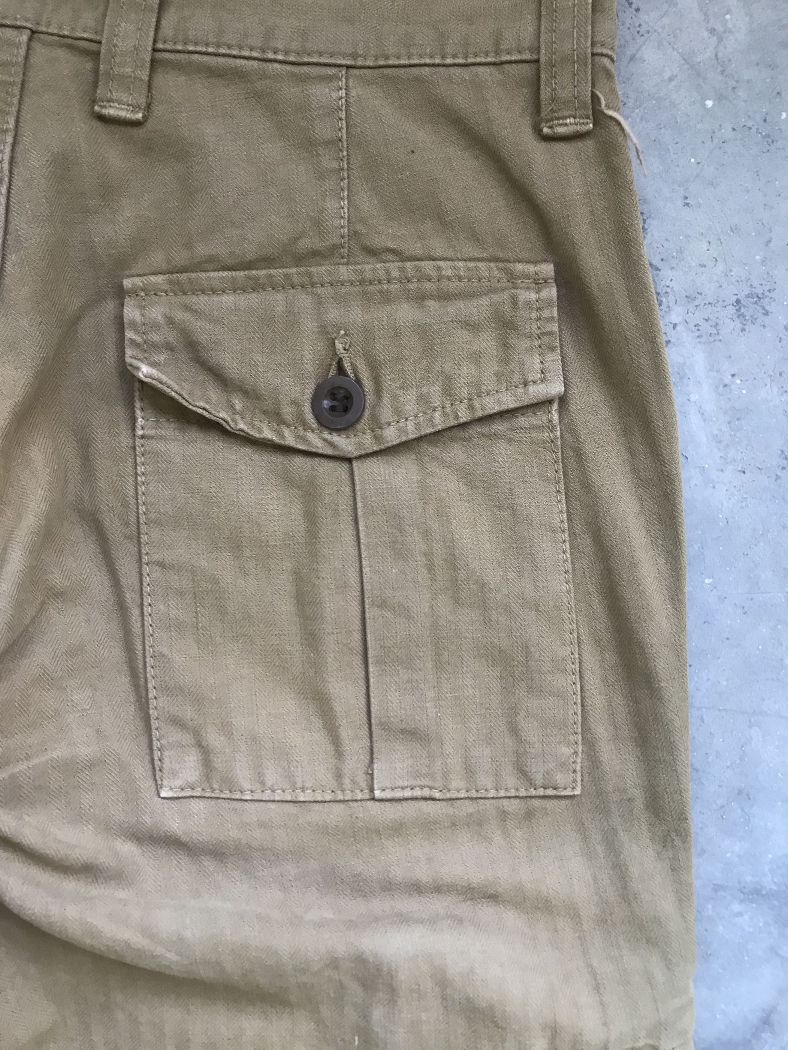Japanese Brand DOMINGO Japan Multipocket Double Herringbone Cargo Pant Size US 29 - 12 Thumbnail