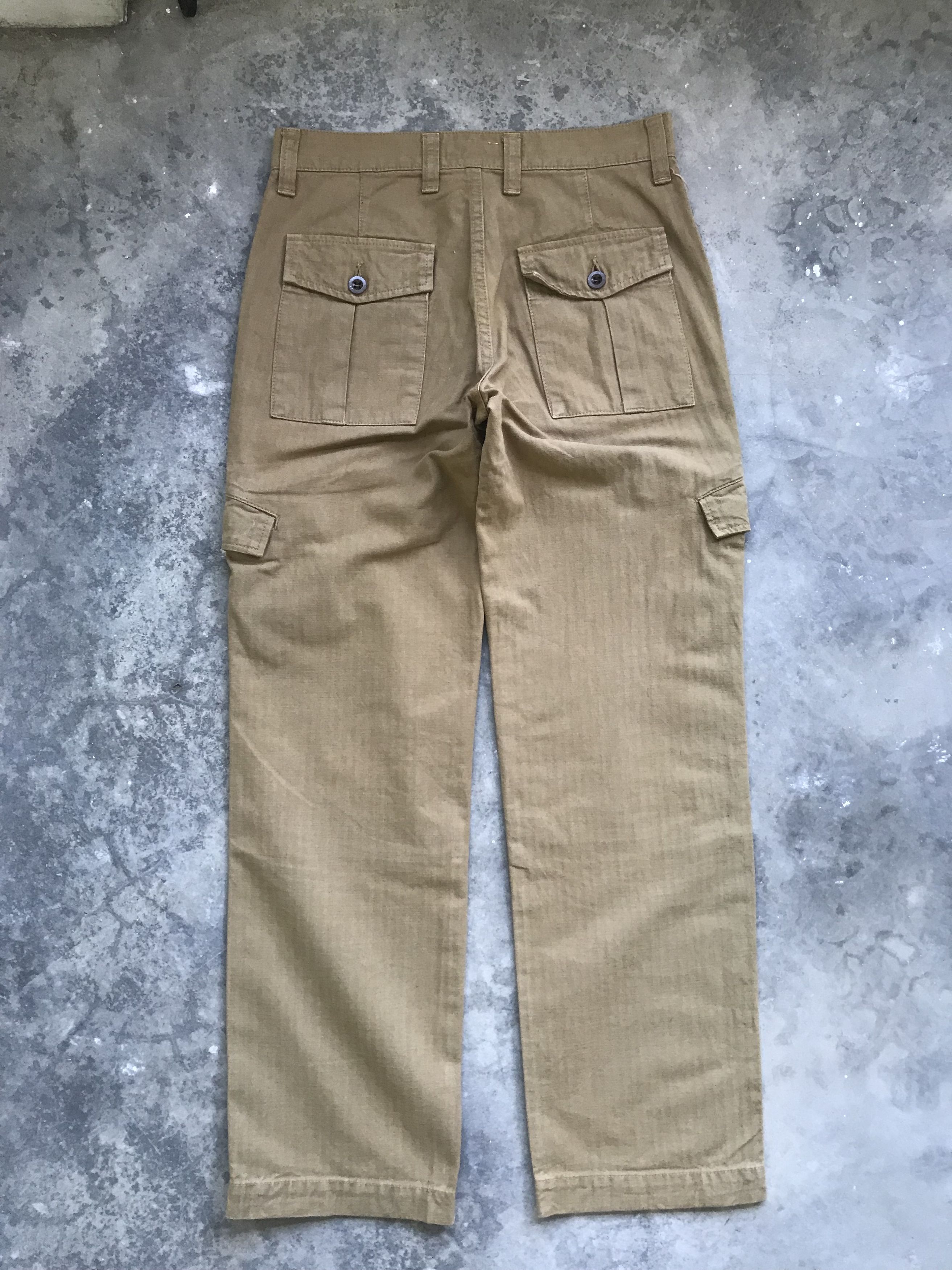 Japanese Brand DOMINGO Japan Multipocket Double Herringbone Cargo Pant Size US 29 - 9 Thumbnail