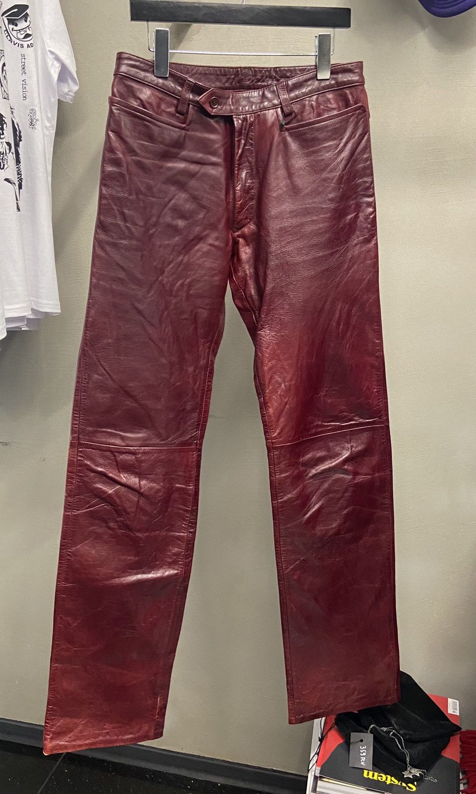 Katharine Hamnett London Crimson Sheepskin Trousers