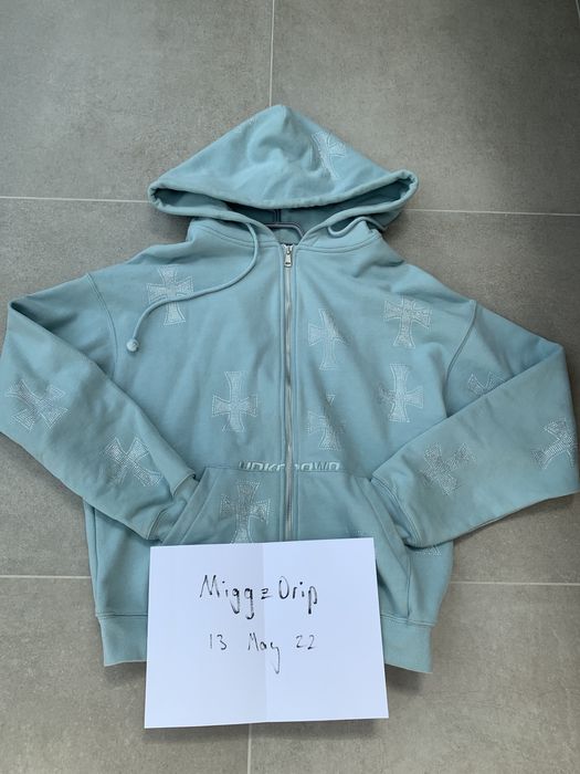 Unknown London Baby Blue Unknown Rhinestone Hoodie | Grailed