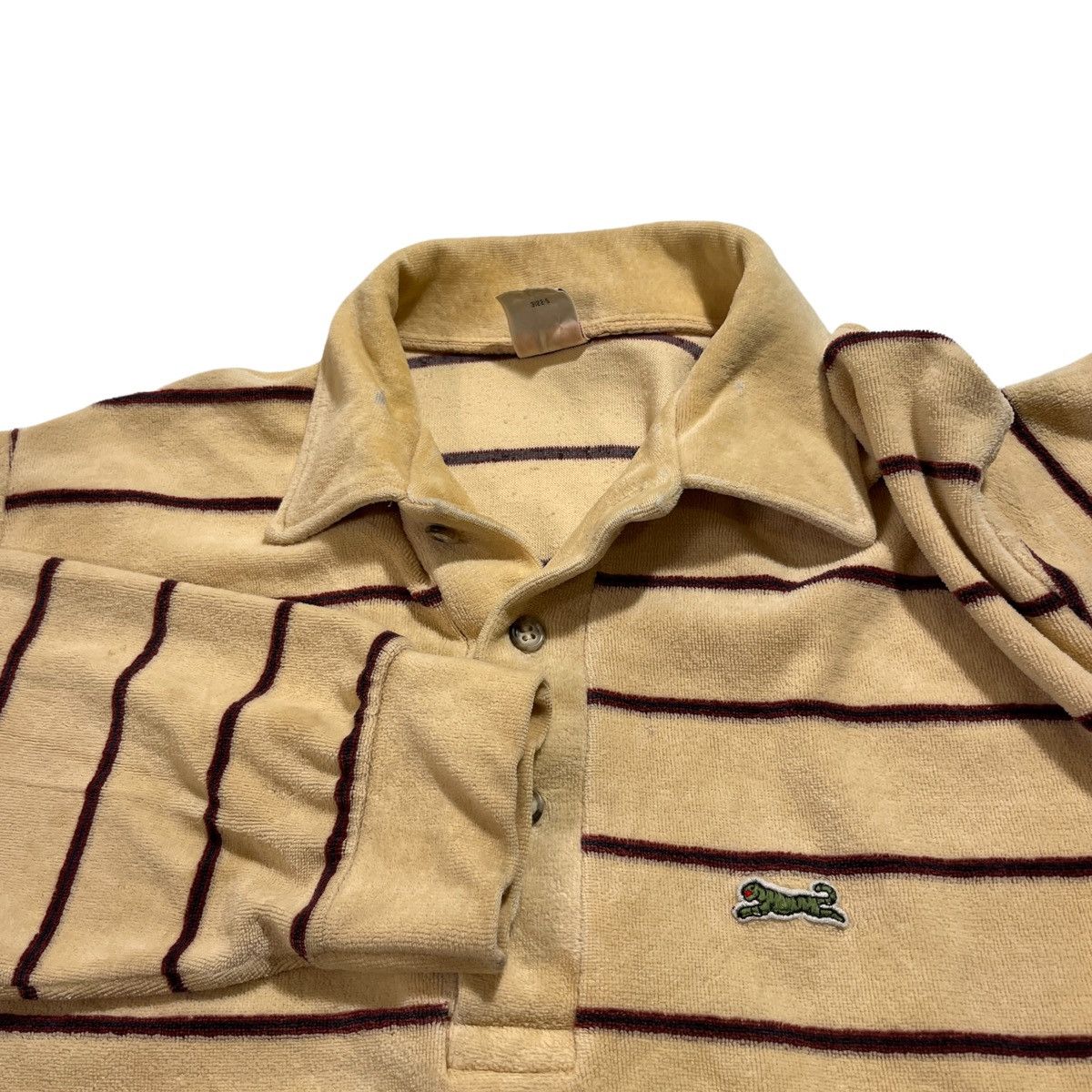 Vintage 80s Campus Velour Striped Shirt Size US M / EU 48-50 / 2 - 2 Thumbnail