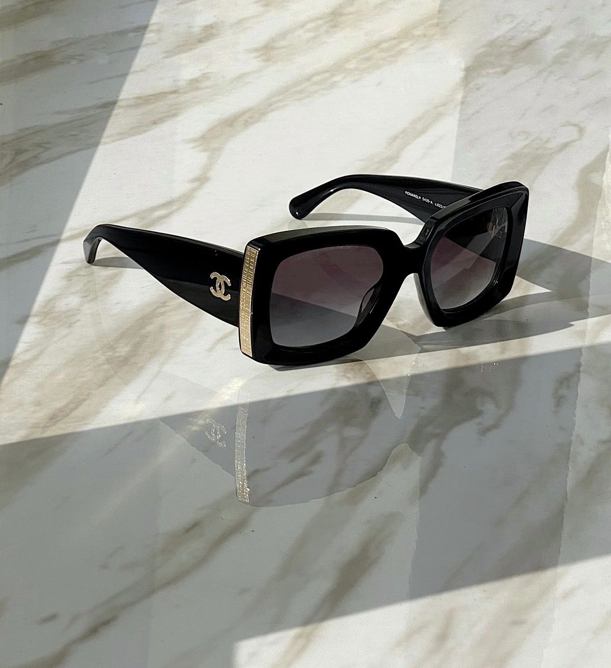CHANEL Chanel sunglasses 5435A c.501/S4 Coco Mark Square Lens black with  case