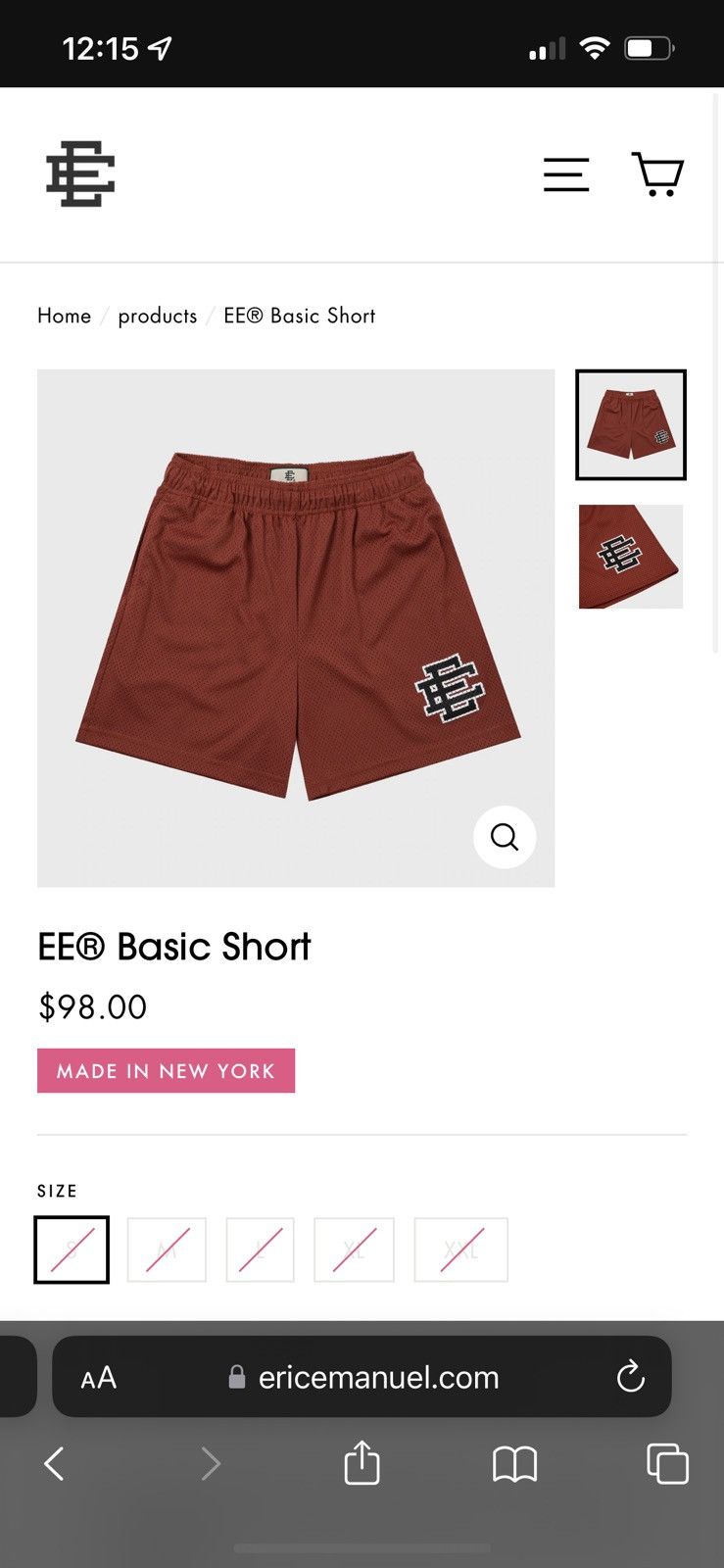 Eric Emanuel Eric Emanuel EE Basic Shorts Cinnabar Size Small Size US 30 / EU 46 - 2 Thumbnail