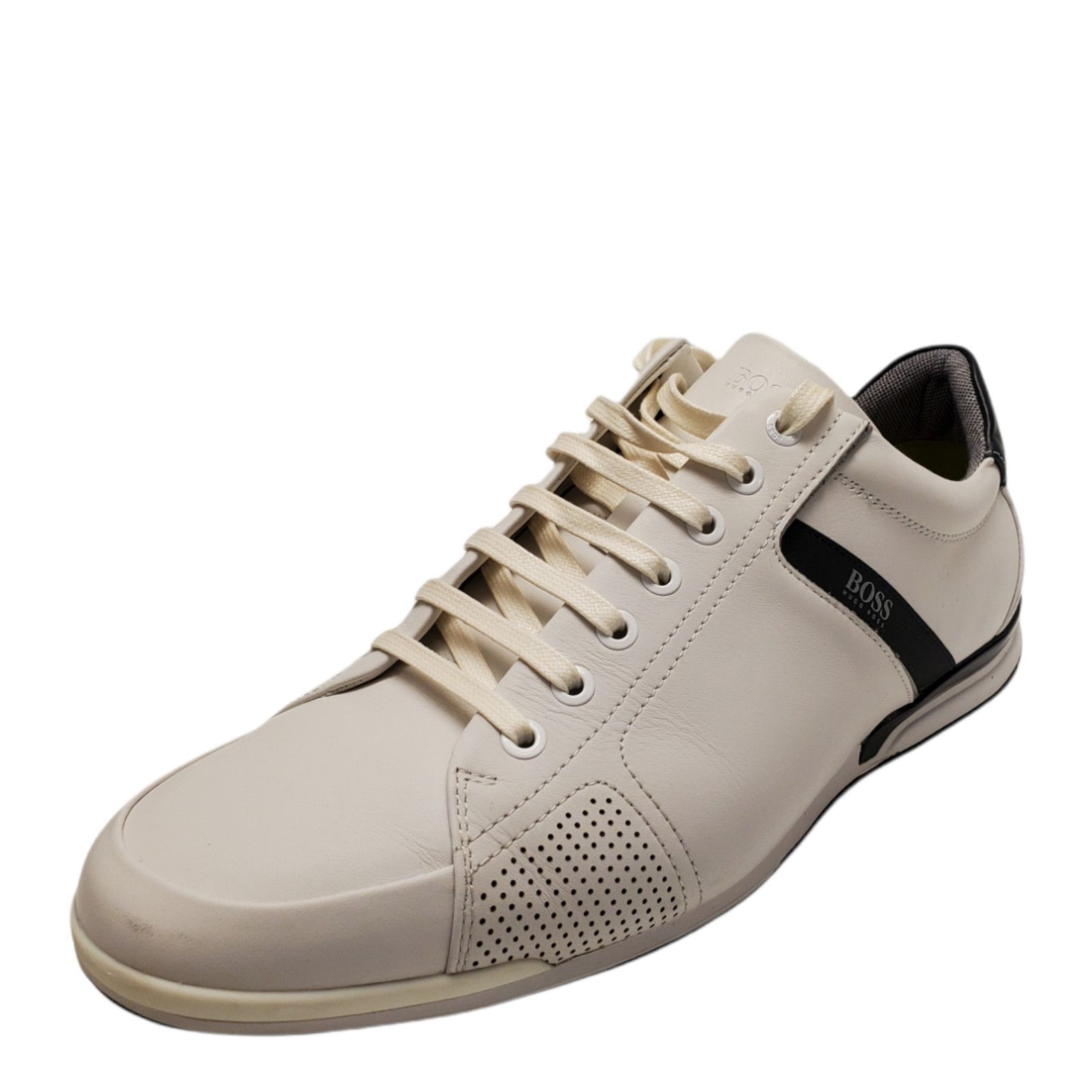 Hugo Boss Hugo Boss Men's Saturn Low-Top Sneakers Leather White Size US 12 / EU 45 - 1 Thumbnail