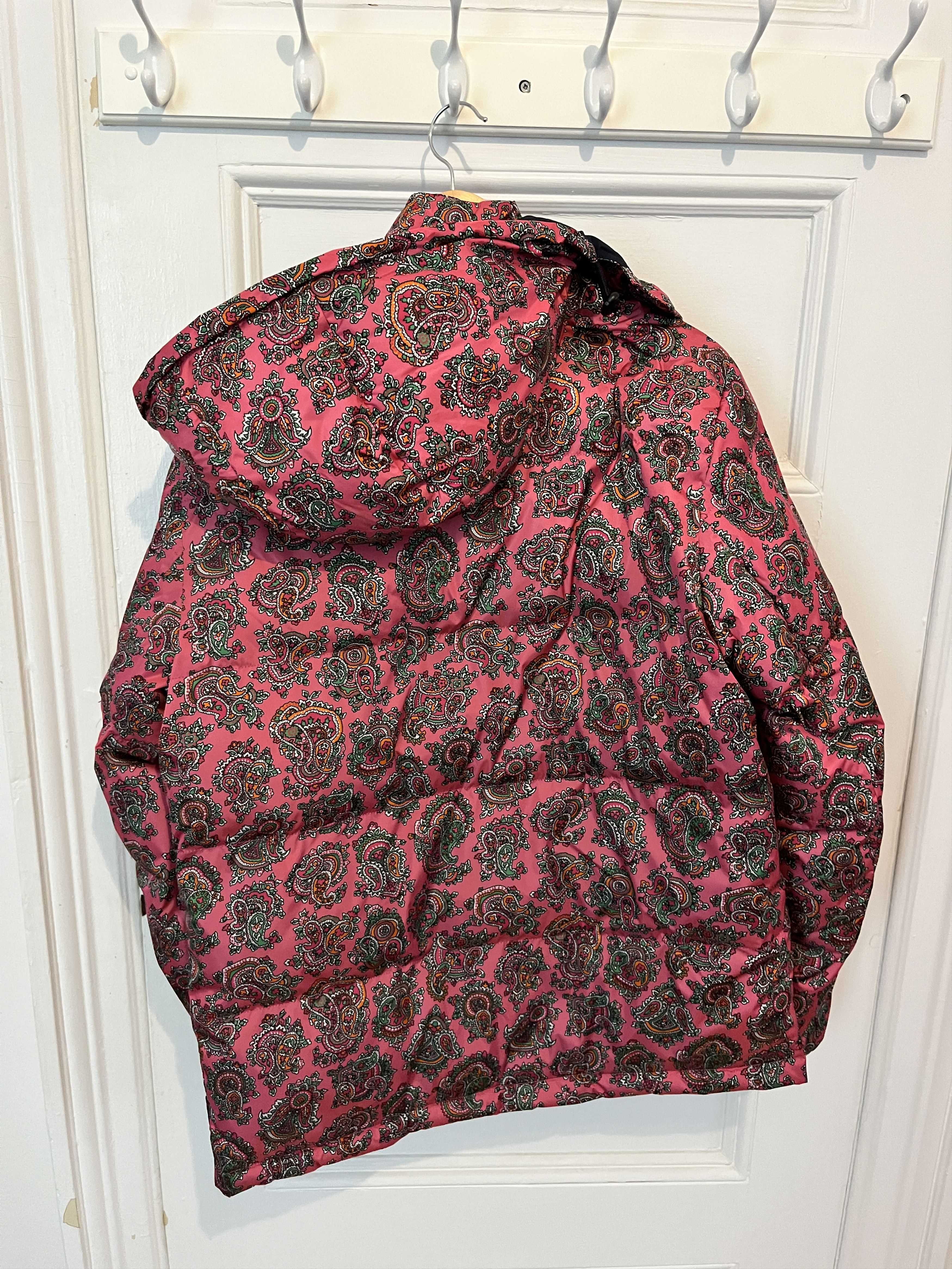 Noah Pink Noah Paisley Cashball Puffer Jacket Coat Size US M / EU 48-50 / 2 - 2 Thumbnail