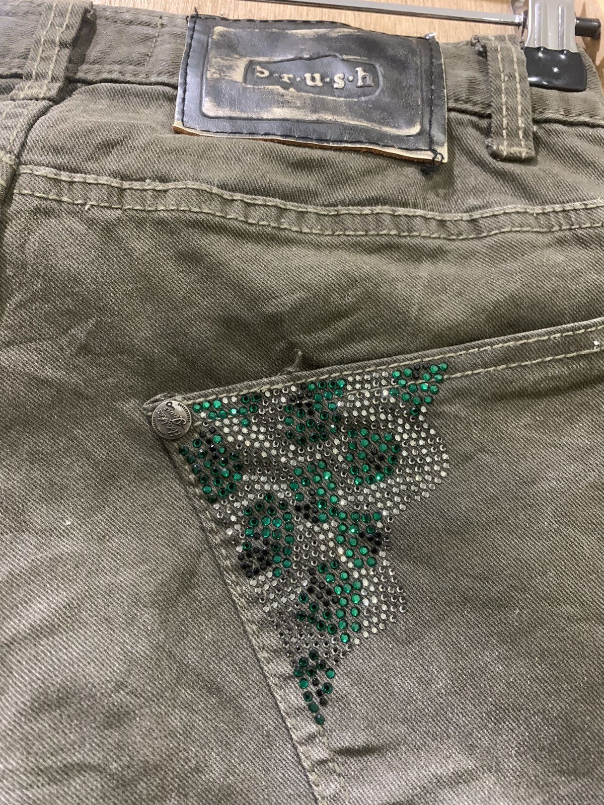 Japanese Brand BRUSH Rugged Swarovski Skinny Slimfit Disstressed Denim Jean Size US 27 - 17 Thumbnail