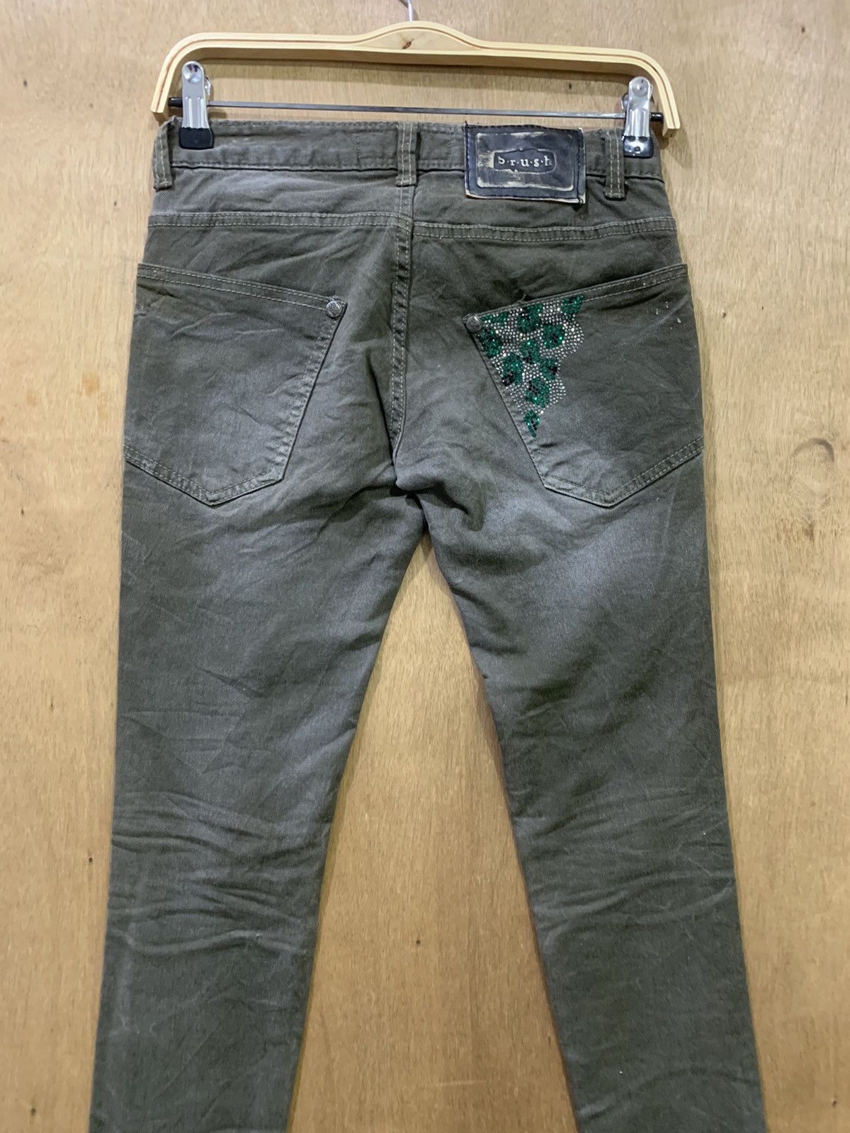 Japanese Brand BRUSH Rugged Swarovski Skinny Slimfit Disstressed Denim Jean Size US 27 - 13 Thumbnail