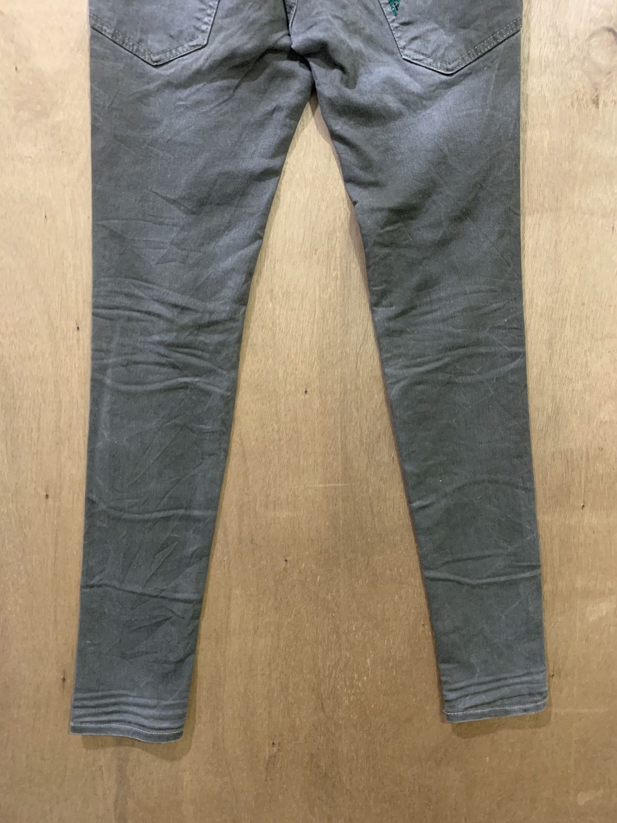 Japanese Brand BRUSH Rugged Swarovski Skinny Slimfit Disstressed Denim Jean Size US 27 - 14 Thumbnail