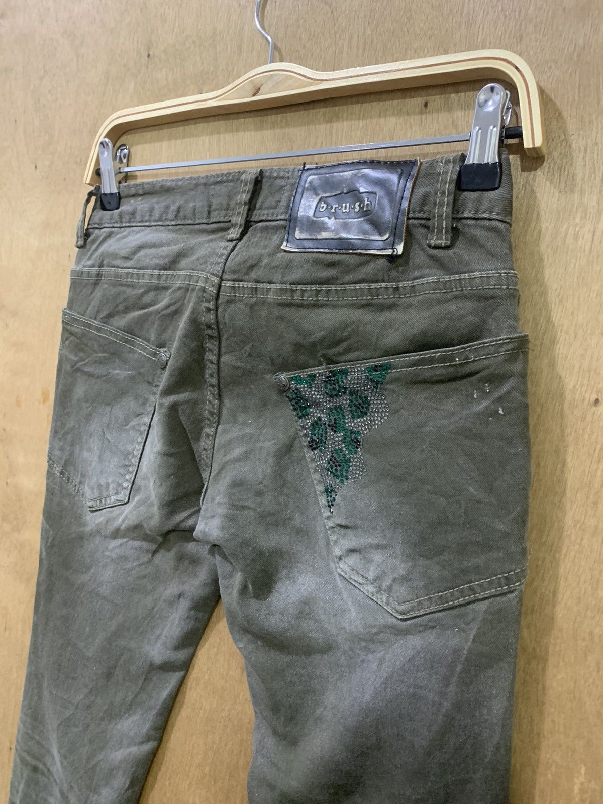Japanese Brand BRUSH Rugged Swarovski Skinny Slimfit Disstressed Denim Jean Size US 27 - 16 Thumbnail