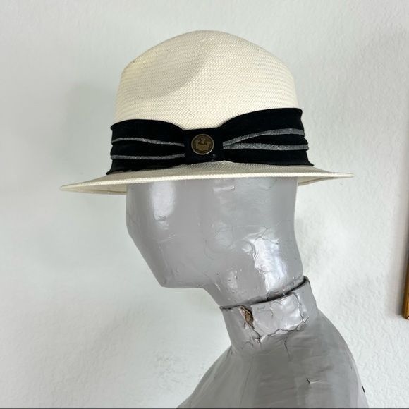 Goorin Bros Panama Hat Straw Fedora Ribbon