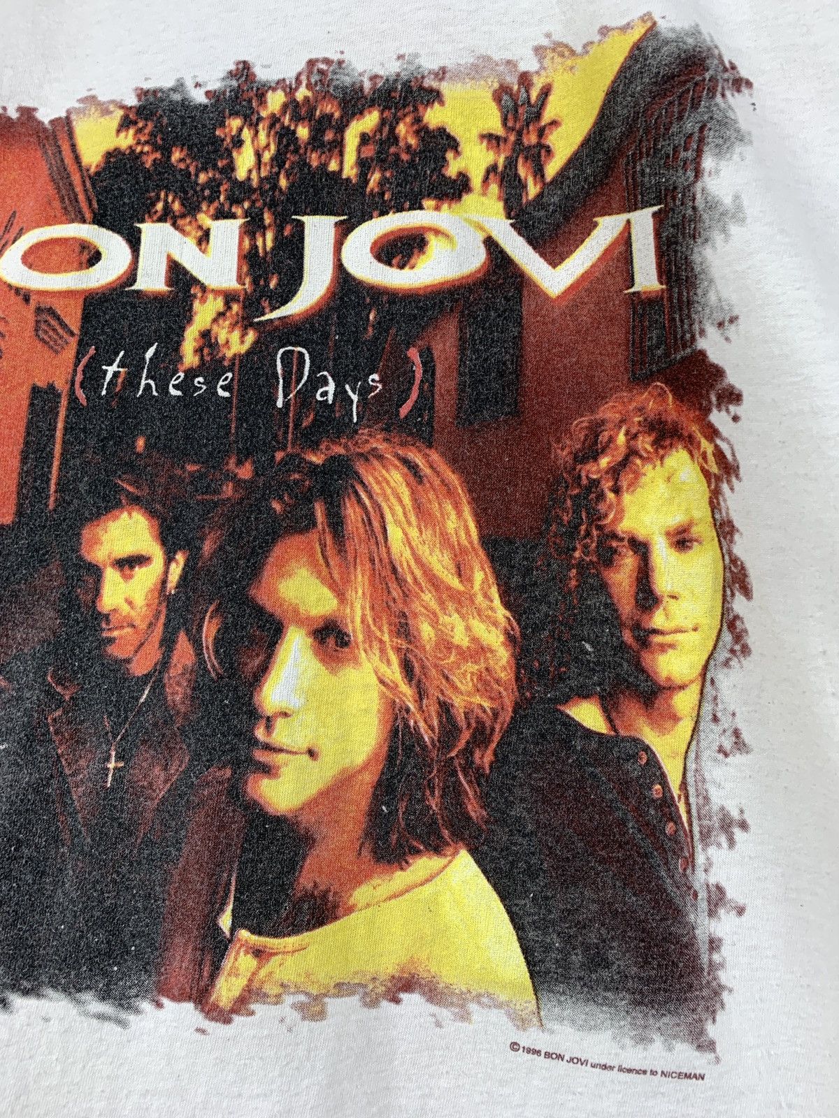 Band Tees 1996 Vintage Bon Jovi These Days Tour Single Stitch T-Shirt Size US L / EU 52-54 / 3 - 10 Thumbnail