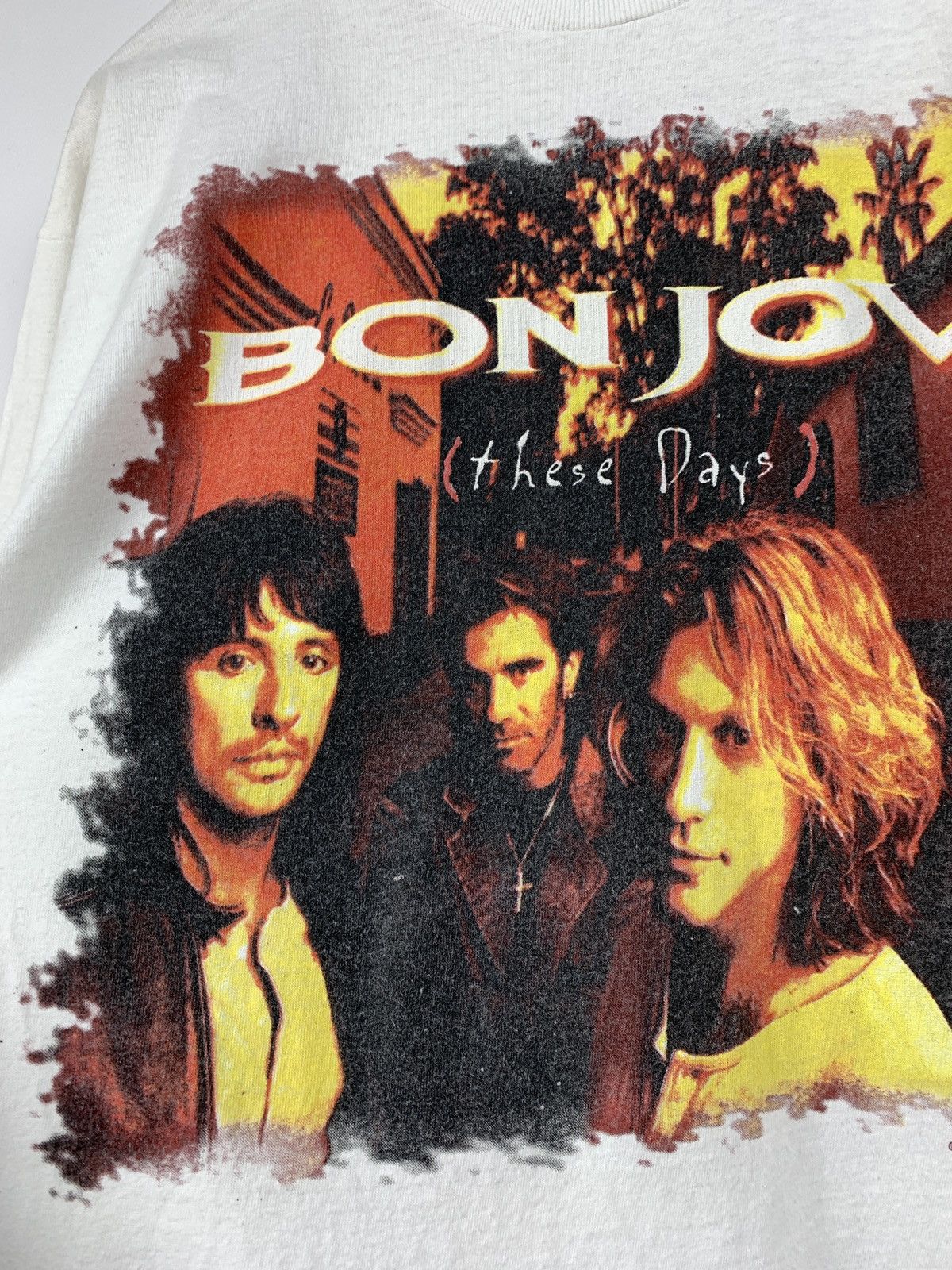Band Tees 1996 Vintage Bon Jovi These Days Tour Single Stitch T-Shirt Size US L / EU 52-54 / 3 - 9 Thumbnail